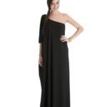 Vestido maxi asimétrico de un solo hombro